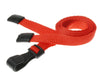 10mm Recycled Plain Red Lanyards with Plastic J Clip (Pack of 100)