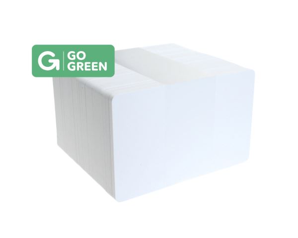 Pack of 100 Go Green 4K Blank White Cards (85% Recycled Plastic)