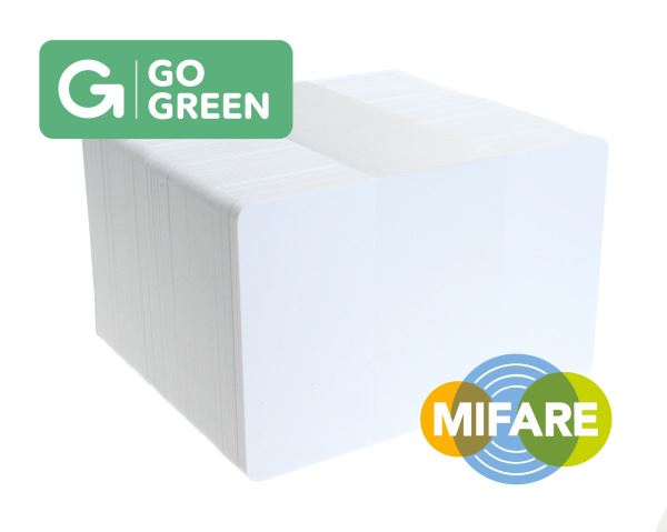 Pack of 100 Go Green Genuine NXP MIFARE® 4k EV1 Blank White Cards (85% Recycled Plastic)