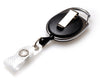 Black (Solid) Carabiner Card Reels with Recess, Belt Clip & Reinforced ID Straps - Pack of 50