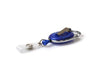 Blue Translucent Carabiner Card Reels with Recess, Belt Clip & Reinforced ID Straps - Pack of 50
