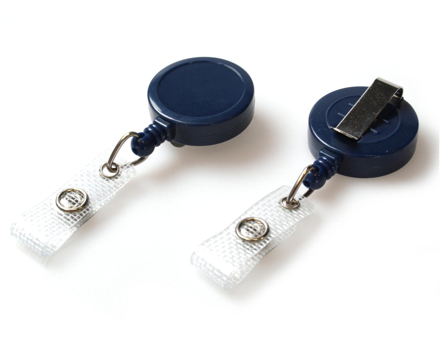 Dark Blue Card Reel With Re-Inforced Strap Clip - Pack of 50