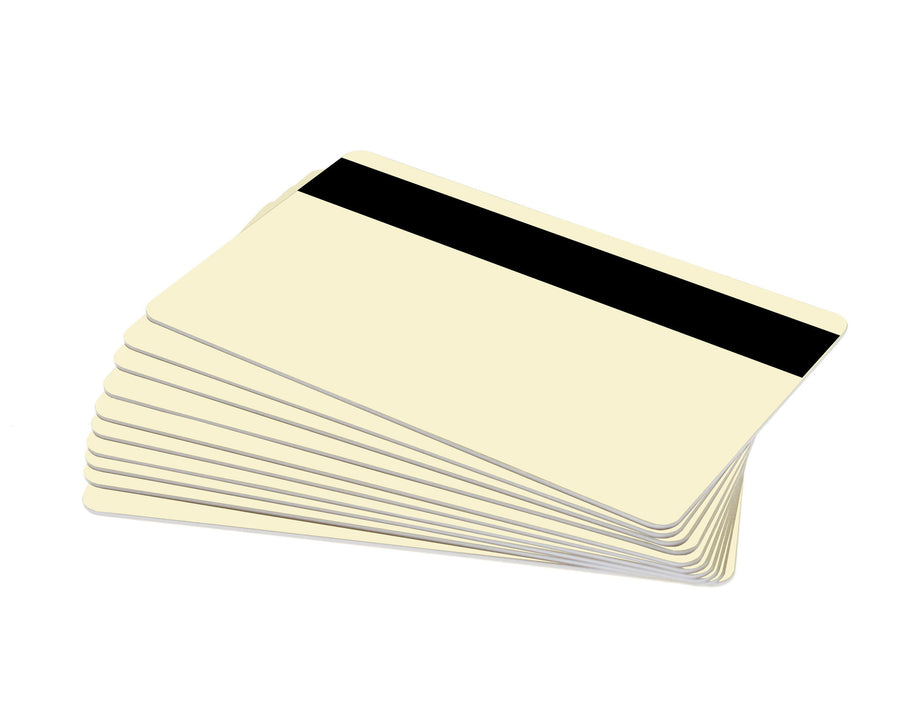 Cream Premium 760 Micron Cards with 2750oe Hi-Co Magnetic Stripe - Pack of 100
