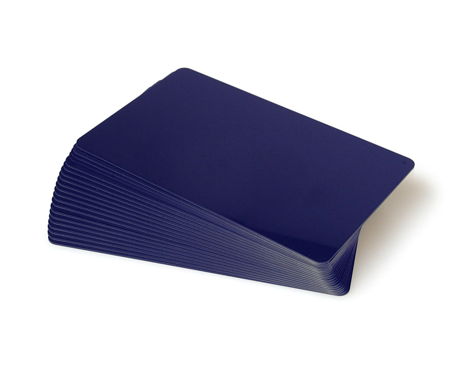 Dark Blue Premium 760 Micron Cards, Coloured Core - Pack of 100