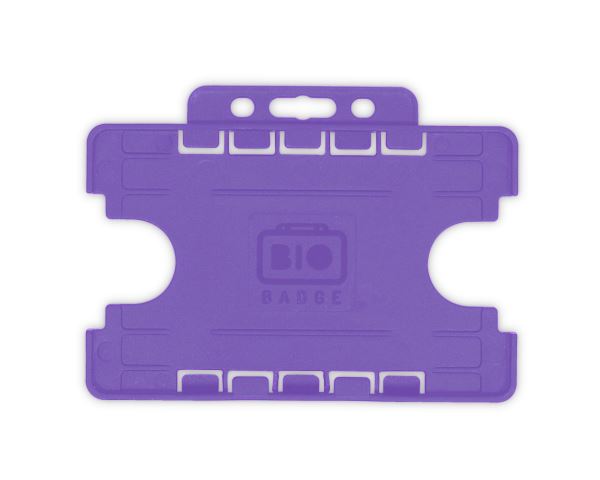 BioBadge Purple Dual-Sided Holders Landscape - Pack of 100
