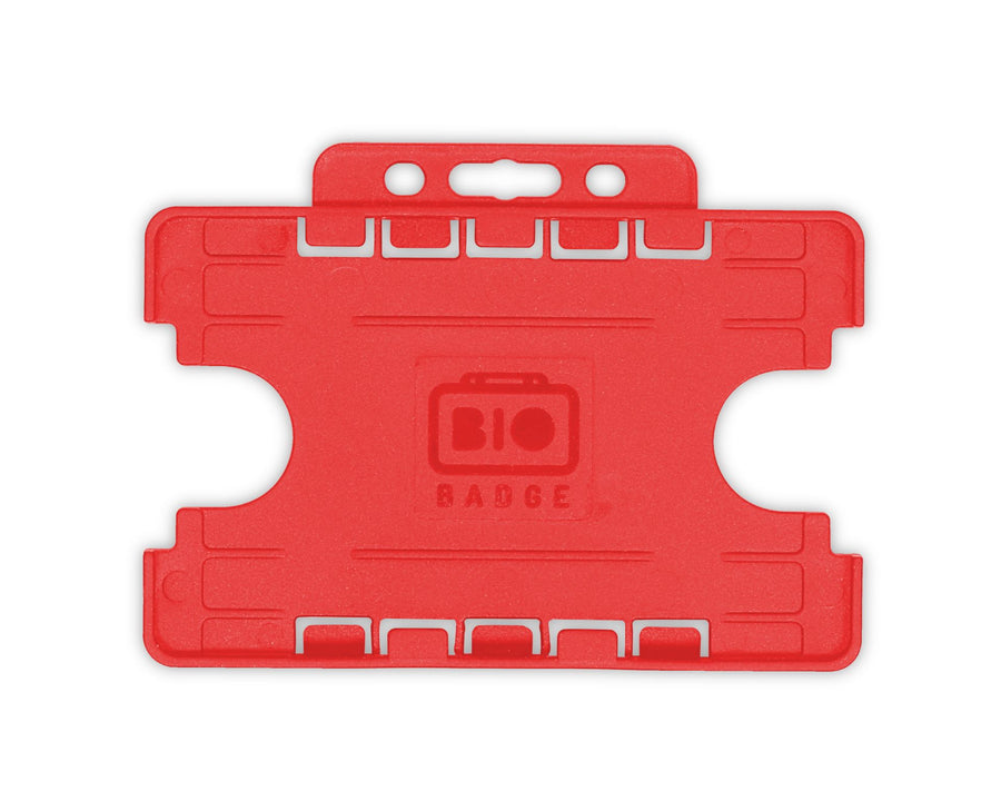 BioBadge Red Dual-Sided Holders Landscape - Pack of 100