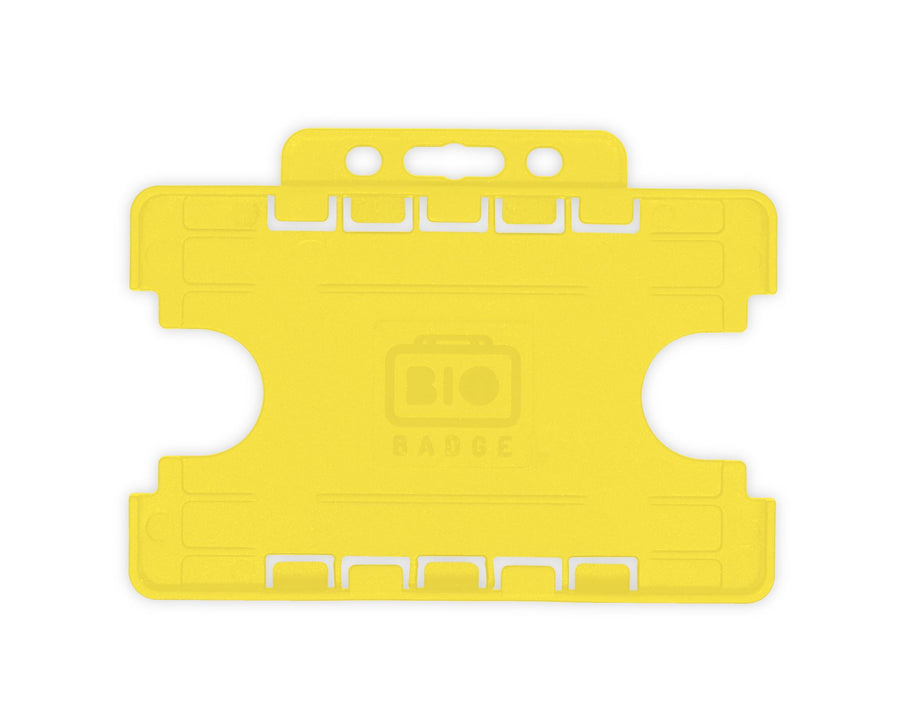 BioBadge Yellow Dual-Sided Holders Landscape - Pack of 100