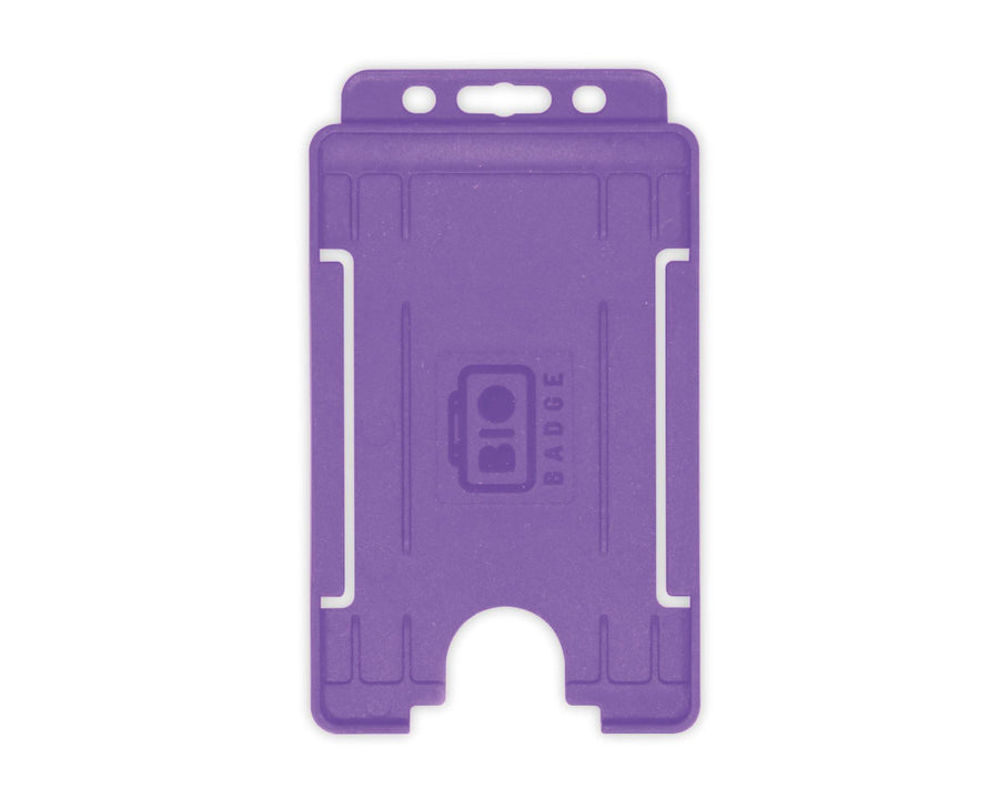 BioBadge Purple Open Faced Holders, Portrait - Pack of 100