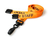 15mm Recycled Orange Event Staff Lanyards with Plastic J Clip (Pack of 100)