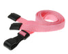 10mm Recycled Plain Pink Lanyards with Plastic J Clip (Pack of 100)