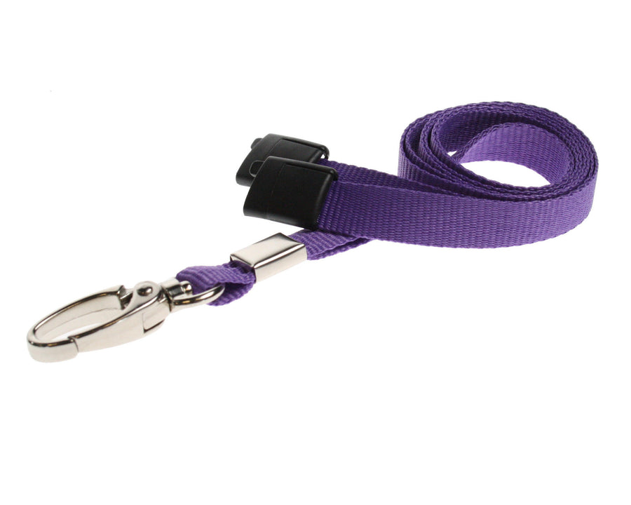 10mm Recycled Plain Purple Lanyards with Metal Lobster Clip (Pack of 100)