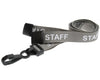 15mm Recycled Grey Staff Lanyards with Plastic J Clip (Pack of 100)