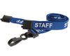 15mm Recycled Blue Staff Lanyards with Breakaway and Plastic J Clip (Pack of 100)