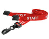 15mm Recycled Red Staff Lanyards with Plastic J Clip (Pack of 100)