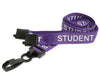 15mm Recycled Purple Student Lanyards with Breakaway and Plastic J Clip (Pack of 100)