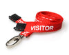 15mm Recycled Red Visitor Lanyards with Breakaway and Metal Lobster Clip (Pack of 100)