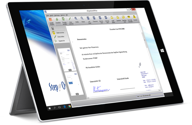 Stepover eSignatureOffice Tablet-PC and smartphone