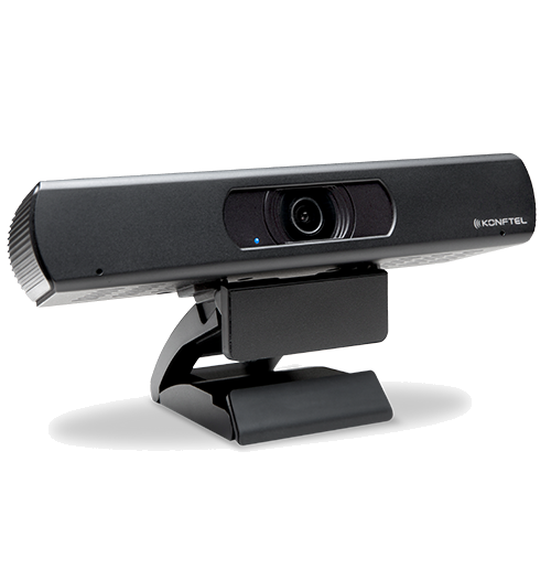 Konftel CAM20 Dual Mic USB 4K Webcam for Huddle Spaces.