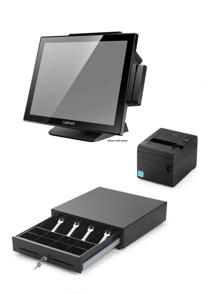 Capture POS In a Box, Swordfish i5 POS system +9.7" 2nd screen+ Thermal Printer + 410 mm Cash Drawer
